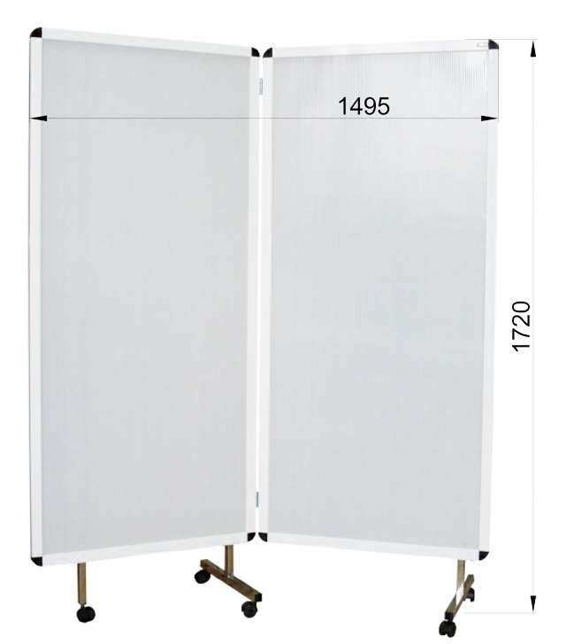 Ширма медицинская двухсекционная поликарбонатная Э-052-ШП